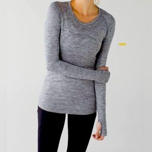 LULULEMON Swiftly Tech Long Sleeve Crew 1.0 Size 4 Heather Gray